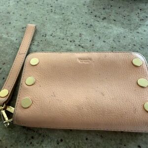 Hammitt wallet wristlet bag - peach/pink leather